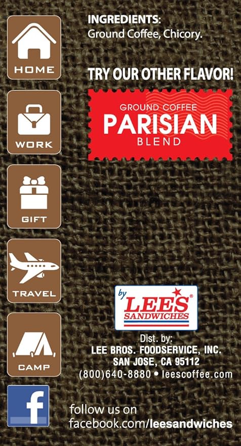 Lee's Coffee Pourover Fresh Ground Filter Packs New Orleans Blend  18 Count -Packaging may vary