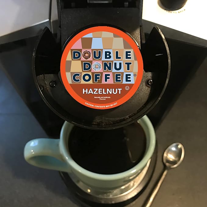 Double Donut Coffee Flavored Coffee Pods Caffeinated Hazelnut Coffee Pods for Keurig K Cups Machines Medium Roast 80 Count (Pack of 1)