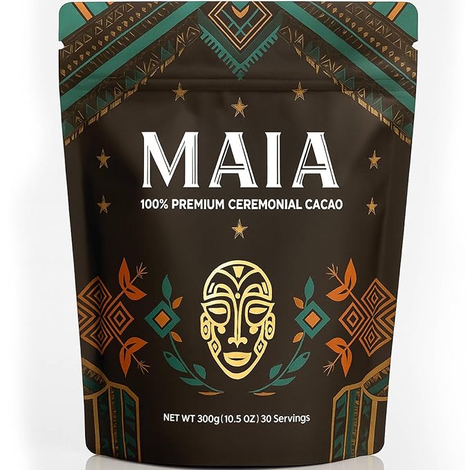 Maia Ceremonial Cacao Maia Cacao Powder Supplement with Flavanol Theobromine Magnesium &amp Flavonoids Blend Supports Circulation &amp Cardiovascular Health Balances Mood Boosts Energy Zero S