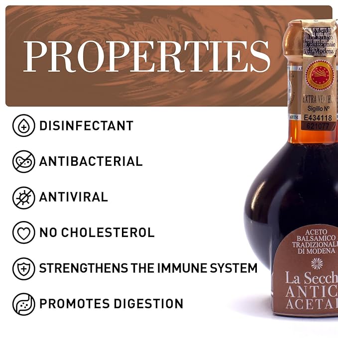 La Secchia Balsamic Vinegar of Modena Aged a minimum 25 Years100 ml Bottle of Italian Balsamic Vinegar Aged With Gift Box and Blown Glass Dispenser Extra Vecchio”