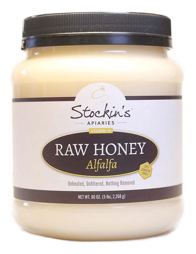 Stockin's Apiaries Raw Alfalfa Honey In Bulk Unheated Unfiltered &amp Nutritious 80 Oz.