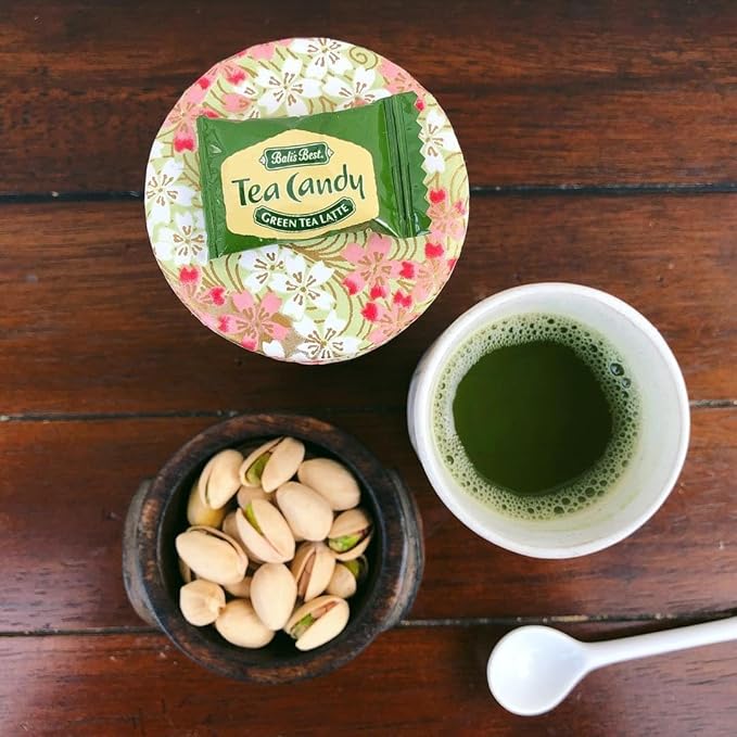 Bali's Best Green Tea Latte Candy 5.3 Oz (Pack of 12) Individually Wrapped Hard Candy Made with Real Tea with Natural Antioxidants Halal