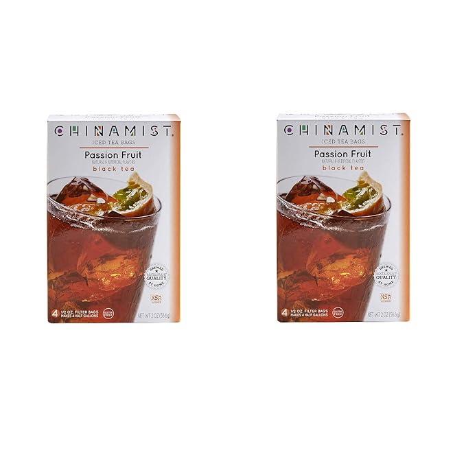 China Mist Iced Tea Brew at Home Iced Tea Passion Fruit 2 Ounce Packages (Pack of 2)