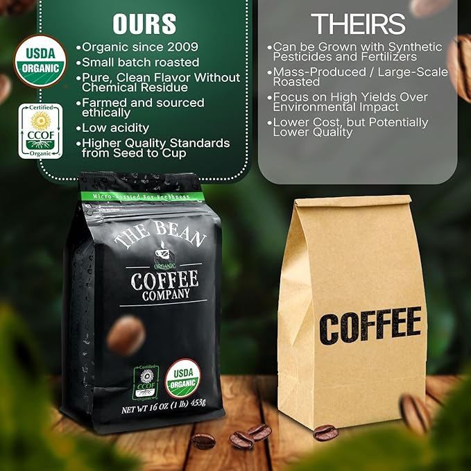 The Bean Organic Coffee Company Island Blend Medium Roast Whole Bean Coffee 16-Ounce Bag