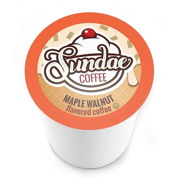 Sundae Ice Cream Flavored Coffee Pods Compatible with 2.0 Keurig K-Cup Brewer (Maple Walnut) 48 Count
