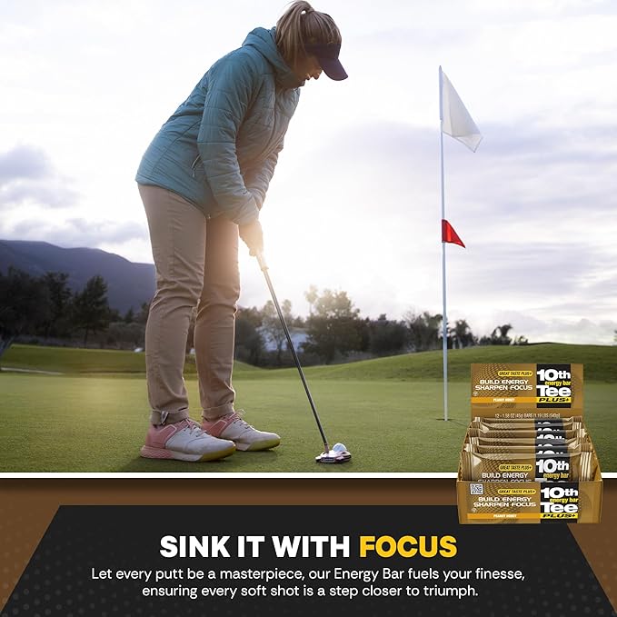 10th Tee PLUS+ Peanut Honey Bars made with Natural Ingredients | Golf Energy Bar Easily Digestible Bar Healthy office Snacks | Best breakfast bars 12-45 grams bars