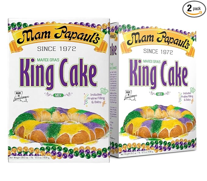 Mam Papaul's Mardi Gras King Cake Mix Kit 28.5 oz - 2 Pack
