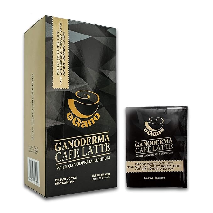 2 Boxes eGano Premium Ganoderma Cafe Latte Instant Coffee With Ganoderma Lucidum Extract (21g x 20 Sachets/Box)