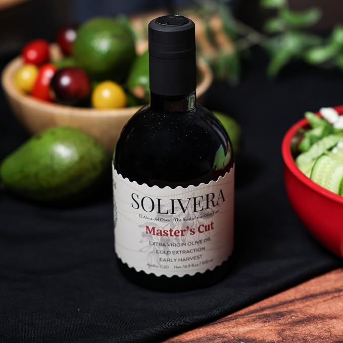Solivera Master’s Cut Extra Virgin Olive Oil High in Polyphenols Drinking Bread Dipping &amp Finishing Smooth &amp Complex Flavor 350 mg/kg EVOO