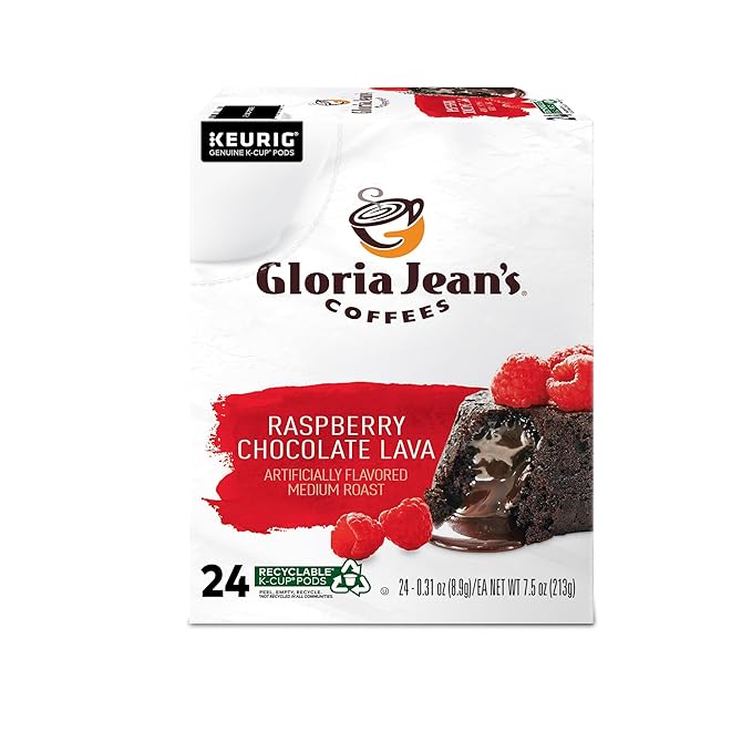 Gloria Jean's Raspberry Chocolate Lava Keurig Single-Serve K-Cup Pods Medium Roast Coffee 96 Count