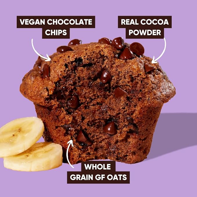 GoNanas Fudge Brownie Oat Flour Banana Bread Mix Suitable for Plant Based Vegan Diets Gluten Free Dairy Free Snacks Healthy Snacks For Adults Muffin Mix Nut Free Cupcakes Dessert NON-GMO 4pk