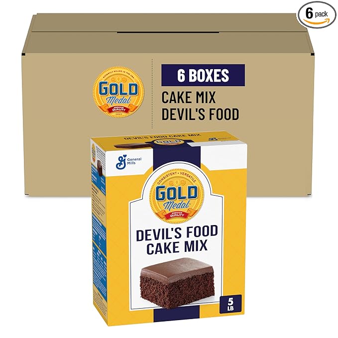Gold Medal Devil's Food Cake Baking Mix 5 Lb Box (Pack of 6)