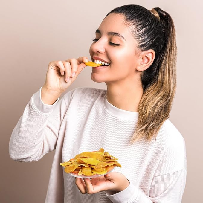 Dried Mango Slices - 4 Pound Bulk Pack Soft &amp Juicy Sweet Dried Mango Healthy Snack Delicious Texture Chewy Ripened Mangos Dried Fruits with Natural Tangy Sweetness of Fresh Mangoes. (Pack of 2