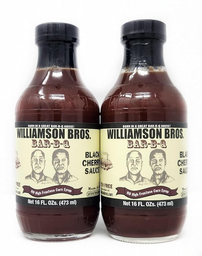 2 Pack of Williamson Bros Barbeuce Sauce or Seasoning Rub Spice (16oz Black Cherry)