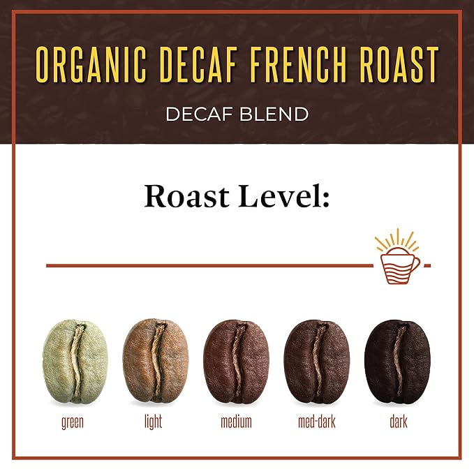 San Diego Coffee Organic French Roast DECAF Dark Roast Ground Coffee 16-Ounce Bags Café descafeinado molido tostado