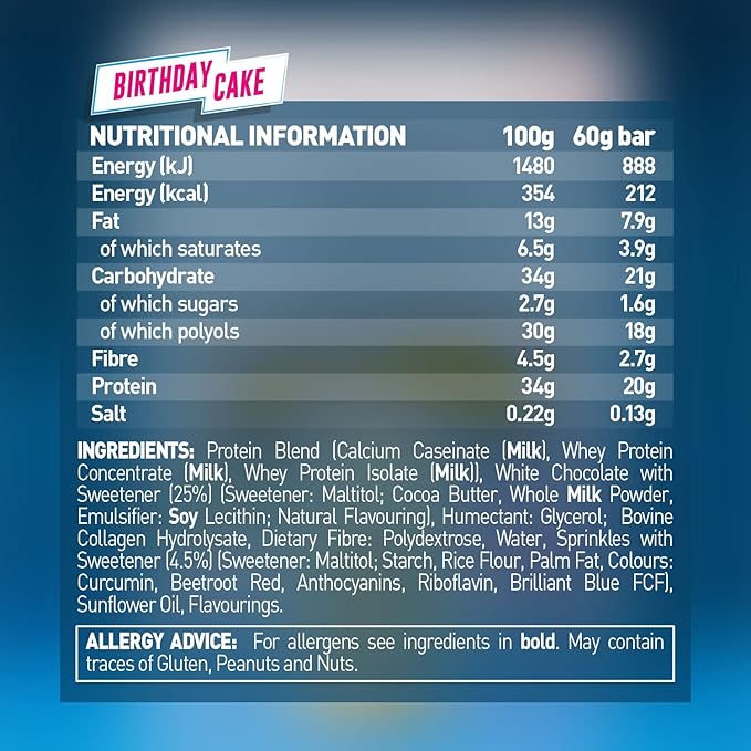 Grenade Carb Killa High Protein and Low Sugar Candy Bar 12 x 60 g - Birthday Cake
