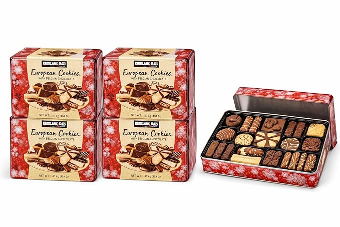 European Cookies LIMITED EDITITON Kirkland Signature with Belgian Chocolate 49.4 Ounce 4 Pack