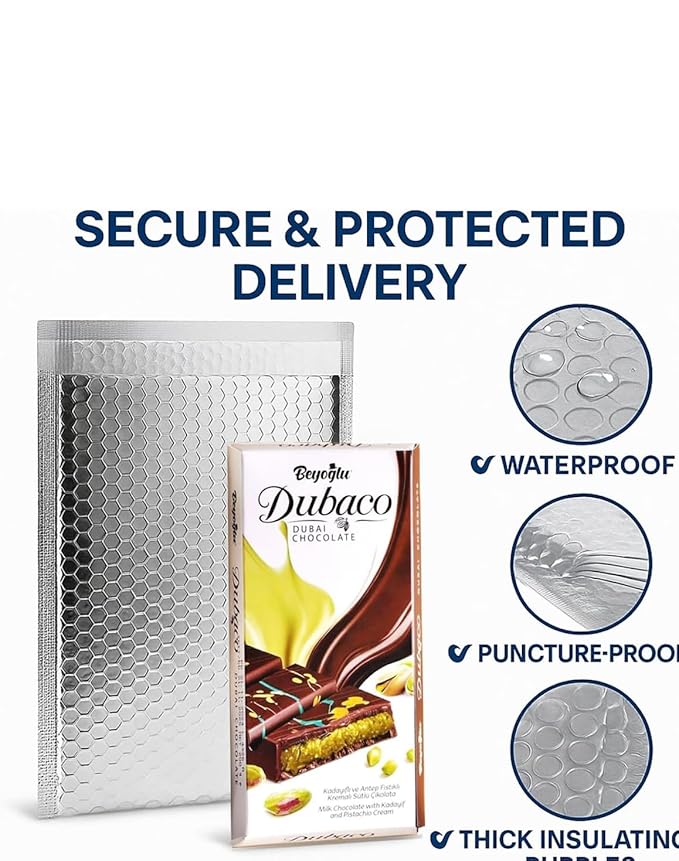 Beyoglu Dubai Chocolate Bar Premium Pistachio Kataifi Milk Chocolate with Crispy Layers. Ships in Cold Thermal Bubble Mailer with Dry Ice Pack. (200 Grams)