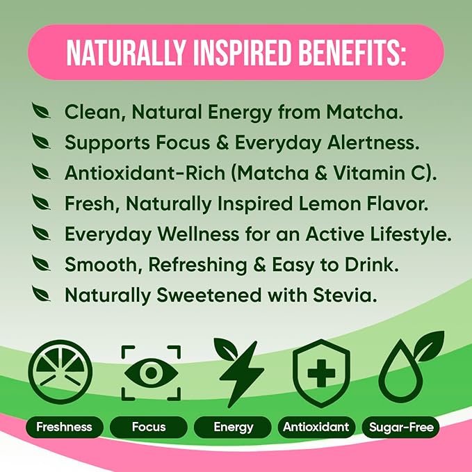Té Deluxe Ceremonial Grade Matcha Tea with Zesty Lemon &amp Ginger | Premium Japanese Instant Powder Blend Sweetened with Stevia | Sugar Free Vegan Gluten Free Keto | 50 Servings