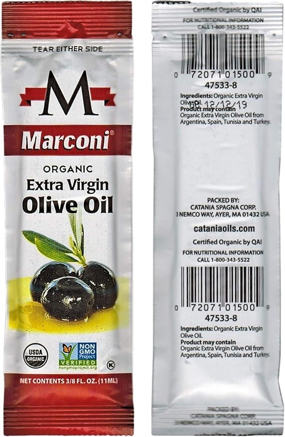 Marconi Organic Extra Virgin Olive Oil - 0.38 Fl Oz (Pack of 100)