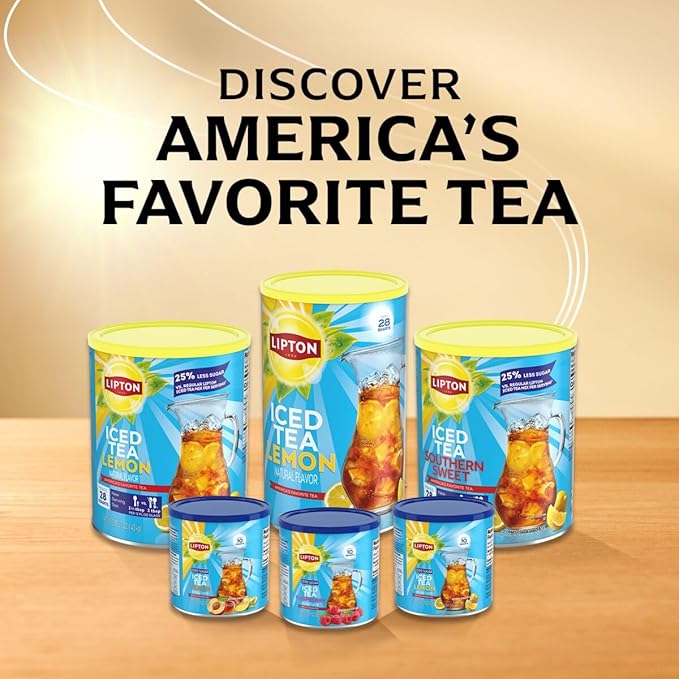Lipton Southern Sweet Reduced Sugar Iced Tea Mix 28QT (Pack of 2)