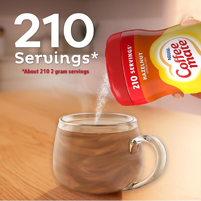 Coffee-mate Hazelnut Powdered Coffee Creamer 15-Ounce Packages (Pack of 6)