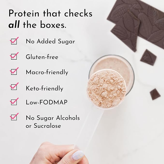JUST INGREDIENTS Chocolate Protein Powder – 20-Serving Blend with 100% Grass-Fed Whey &amp Organic Plant Proteins – Rich Cocoa Flavor – Supports Muscle Recovery Energy*