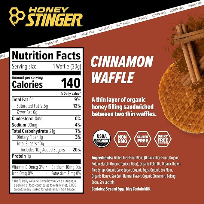 Honey Stinger Energy Waffle Variety Pack – 15 Count (3 Each: Honey Peanut Butter Cinnamon Salted Caramel Cookies &amp Cream) – Organic Honey Energy Snack for Sports Fitness Outdoor Activities &
