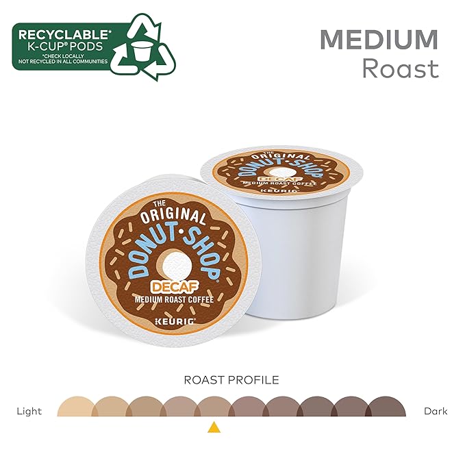 The Original Donut Shop Decaf Keurig Single-Serve K-Cup Pods Medium Roast Coffee 72 Count