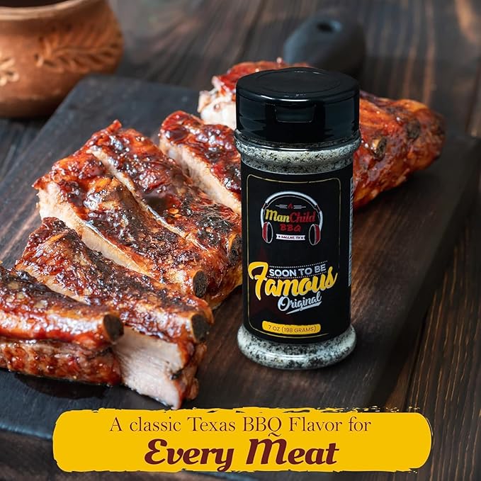 Manchild BBQ Rub Spices and Seasonings Gift Set | All Natural Texas Spice Dry Rubs for Cooking &amp Smoking Meat | Pork Beef Chicken Ribs Fajitas Cajun Steak &amp Seafood | Grilling Gifts for