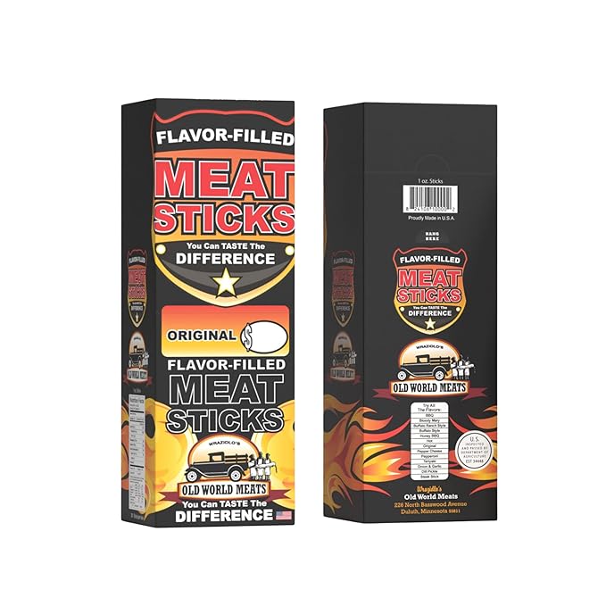 Old World Meats Meat Sticks 110 Calories Keto Low Carb 1g Sugar Fuelings 20 Pack 1 ounce sticks (Original Mild)