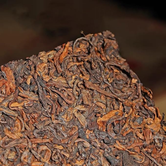 Yunnan Pu'er Tea Brick - Fermented Black Tea Since 2009 Organic Pu-erh 500g Package With Bamboo Leaves Traditional Method