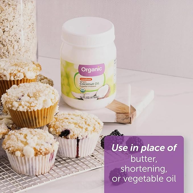 Organic Unrefined Virgin Coconut Oil with No Artificial Flavors or Preservatives (54 Fl Oz)