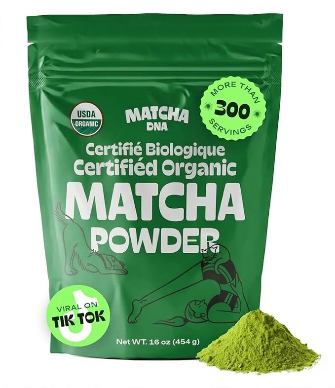 MATCHA DNA Certified Organic Matcha Green Tea Powder (16 oz BAG)