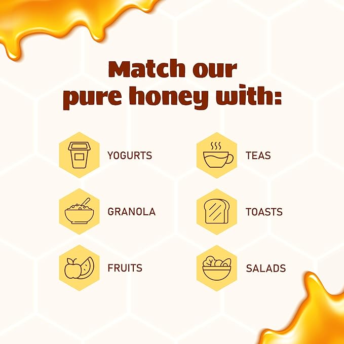 Beelife Pure Honey Packets Raw Unfiltered Sugar Free Honey- Single Serve Mini Packs- From Brazil Certified ISO 22000 Kosher (180 units/ 4g per unit)