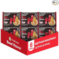 Hethstia Protein Ramen Spicy Beef Flavor 6-Pack High-Protein Instant Noodle Meal Plant-Based 32g Protein Vegan Non-GMO Low Fat Air-Dried Non-Fried Healthy Spicy Ramen Soup