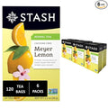Stash Tea Meyer Lemon Herbal Tea 6 Boxes With 20 Tea Bags Each (120 Tea Bags Total)