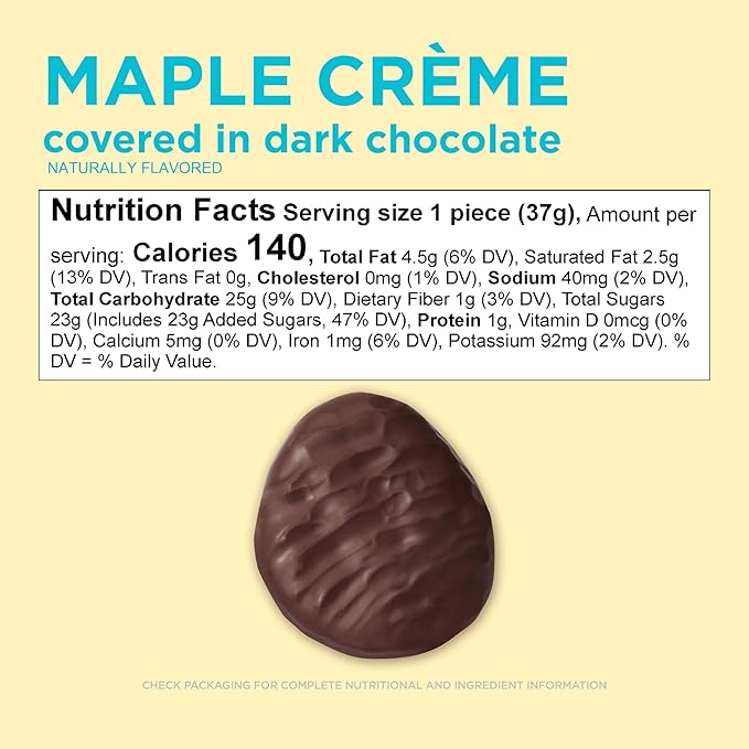 Russell Stover Easter Maple Creme Dark Chocolate Easter Egg 1.3 oz each (Pack of 18)