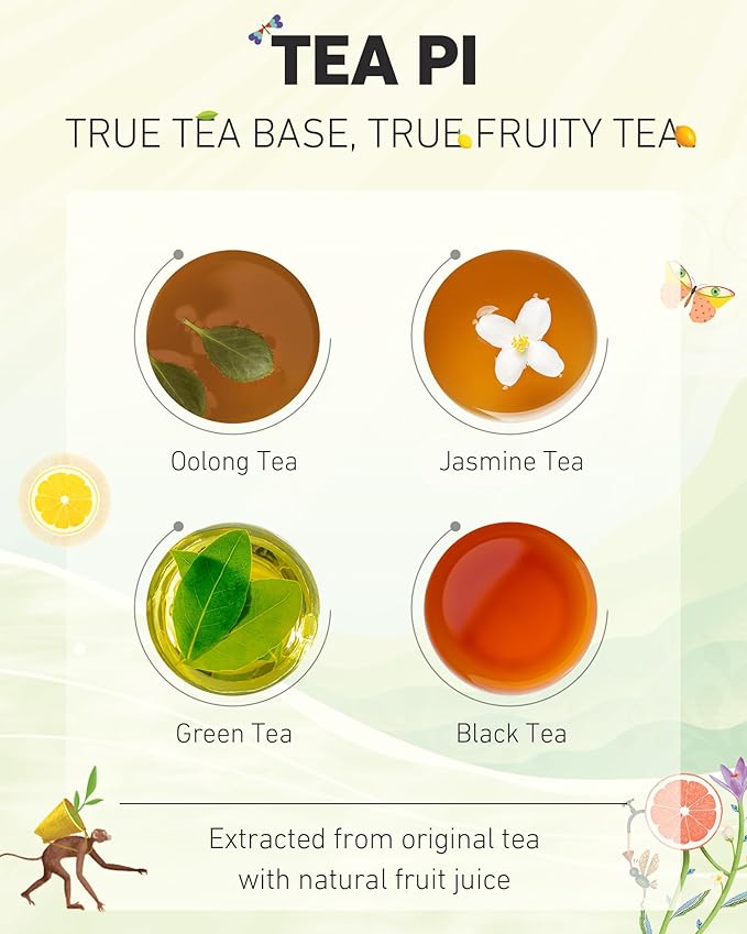 Tea PI Iced Tea – Black Tea Lemon Sweet Iced Fruit Tea Bottles Real Juice -16.9 fl oz 500mL 15 Pack