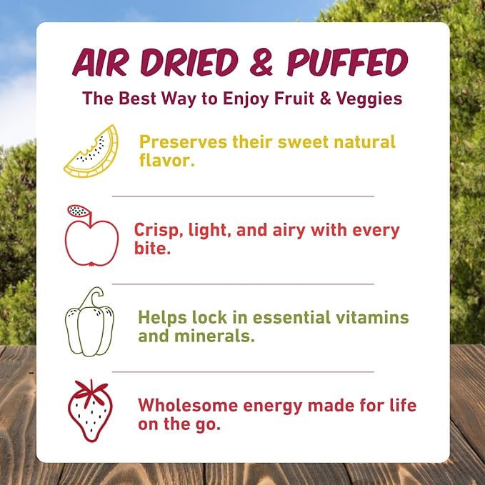 Made In Nature Organic Puffed Fruit Medley 1.2 Ounce (Pack of 6) – Fruit Variety Pack Vegan Snack Non-GMO Gluten Free
