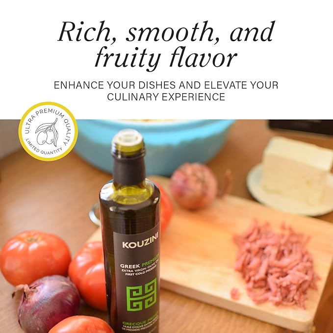 Kouzini Greek Premium Extra Virgin Olive Oil Cold Pressed Single Origin Rich Flavor &amp Aroma 500ml