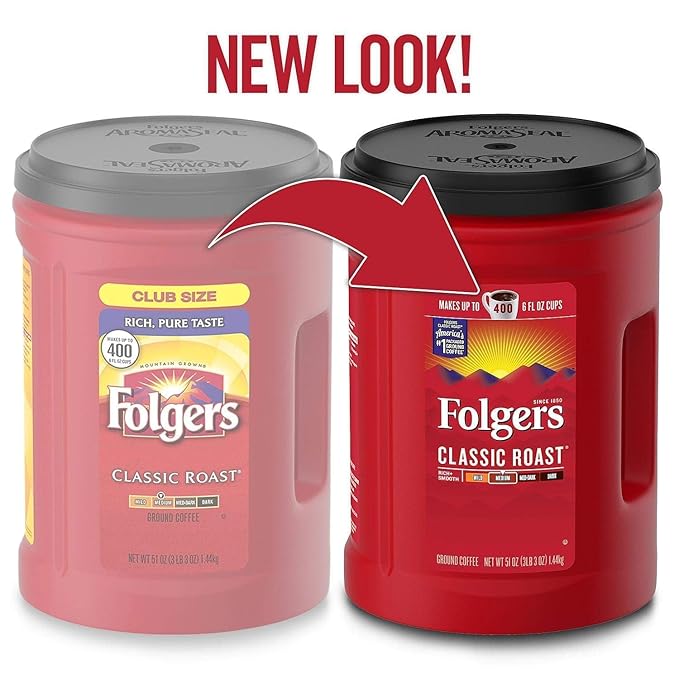 Folgers Coffee Classic(Medium) Roast 51 Ounce Red