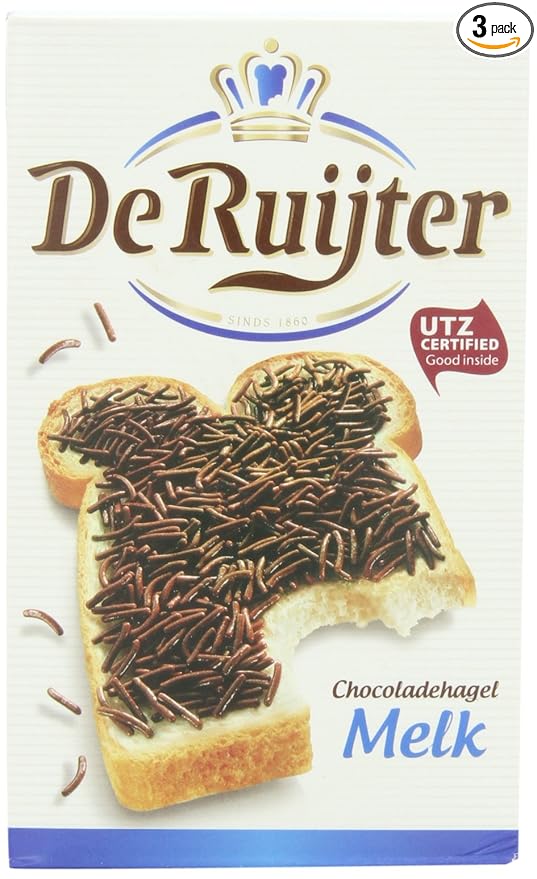 Deruyter Chocoadehagel Melk(Milk Chocolate Sprinkles) 14-Ounce Boxes (Pack of 3)
