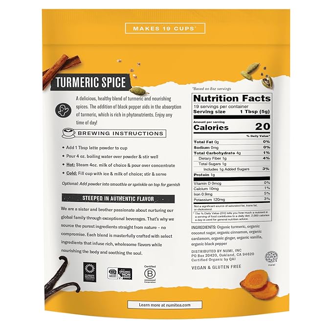 Numi Tea - Organic Turmeric Spice Latte Powder