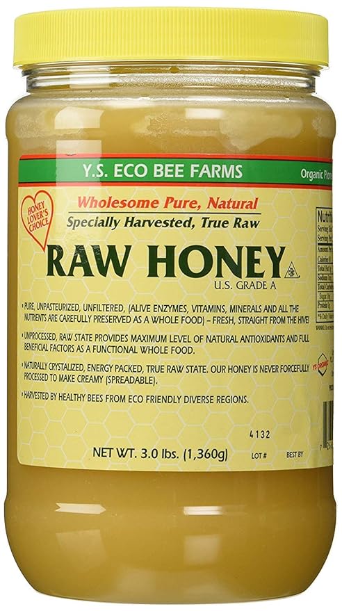 YS Eco Bee Farms RAW HONEY - Raw Unfiltered Unpasteurized - Kosher (3 Lb (2 Pack))