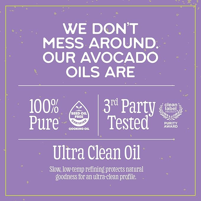 Marianne’s Organic Avocado Oil: 100% Pure Organic Cooking Oil for Frying Sautéing &amp Baking Neutral Flavor High-Heat Performance Up to 500°F Clean Label Project Purity Award