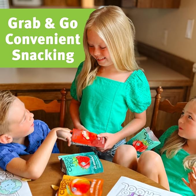 Crispy Green Freeze-Dried Fruit Snacks Favorite Flavors Variety Pack Pack of 16 100% Pure Fruit All-Natural No Added Sugar Single-Serve Bags for Healthy Snacks &amp School Lunches