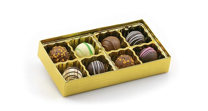 Mignon Chocolate elite luxury chocolate Truffles Collection - Handmade Gourmet Dark Chocolate Candied (Truffles 8 Piece)