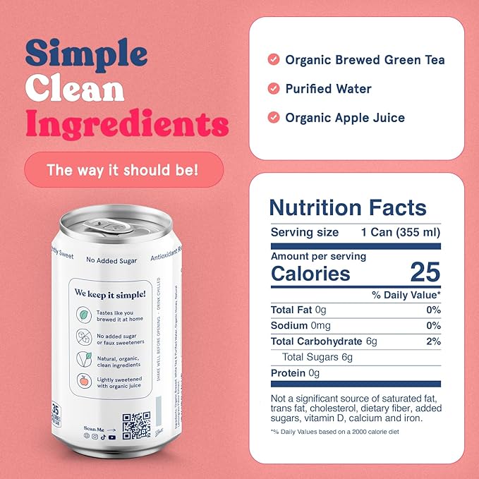Kirra Organic Iced Tea 12 Pack - Lychee Jasmine Green Tea - Lightly Sweetened with Organic Juice - No Added Sugar or Artificial Sweeteners - Ice Tea Cans - Iced Green Tea with Lychee Tea Flavor