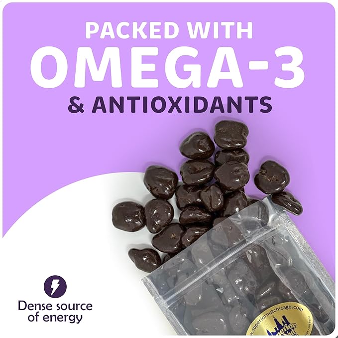 Superior Nut Chicago Dark Chocolate Covered Walnuts - Gourmet Crunchy Walnuts Rich Omega-3s &amp Antioxidants - Resealable 2 lb Bag